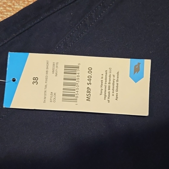 Tony Hawk Stretchy Blue Men's Regular Fit Cotton Spandex Shorts - Size 38 - Picture 5 of 7